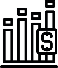 Poster - Financial bar chart showing increasing profits with dollar sign icon