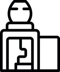Poster - Outline icon of an espresso machine brewing a cup of hot coffee