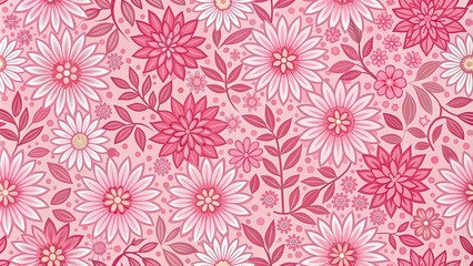 Sticker - Pink floral seamless pattern perfect for spring designs, flowers, pink, seamless, pattern, background, textile, fabric