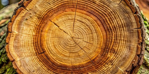 Closeup of textured tree trunk with visible rings and bark details, tree trunk, closeup, texture, rings, bark, nature