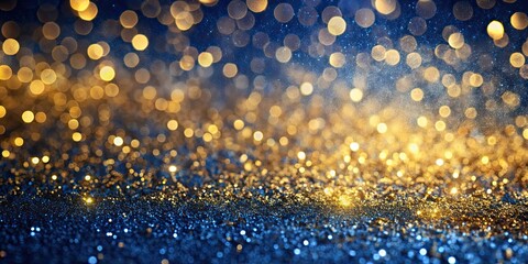 Poster - Navy blue glitter dust with golden shimmer abstract background , navy blue, glitter, dust, golden shimmer, abstract