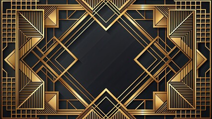 Wall Mural - Glamorous Art Deco featuring geometric shapes and luxurious gold accents, vintage, 1920s, retro, elegant, luxury