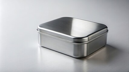 stainless steel box for storage and organization , metal, container, silver, shiny, industrial, minimalistic, sleek, sturdy