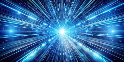 Wall Mural - hyperspace travel through a blue light speed tunnel, hyperspace, travel, blue, light, speed, tunnel,