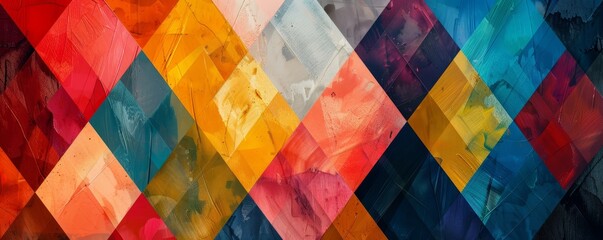 Wall Mural - Colorful overlapping diamonds