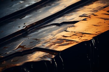 Wall Mural - a close up shot of a metal surface with water dripping off of it