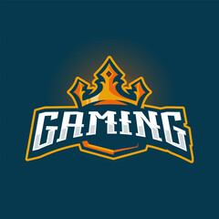 Wall Mural - illustration of an crown king mascot logo for team sports and gaming