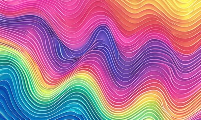 Wall Mural - Gradient rainbow wave pattern