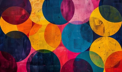 Wall Mural - Abstract pop art circles in vibrant hues