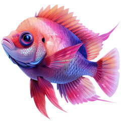 Wall Mural - Fish isolated on a transparent background for web banner