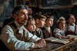 © Yevhen - Male teacher leading a history lesson with young students in a classroom setting