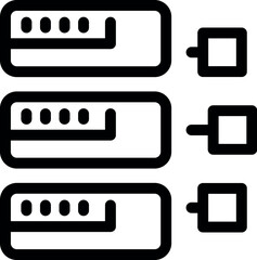 Sticker - Simple black and white icon of servers sharing data