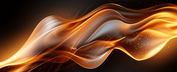 Wall Mural - Elegant Modern Abstract Background with Brown and Golden Waves High Resolution