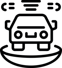 Poster - Line icon of a driverless car parking itself, representing the concept of autonomous driving