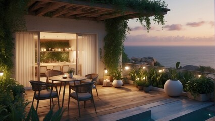 Wall Mural - Beautiful summer terrace