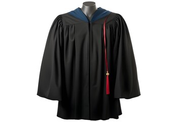 Wall Mural - A black graduation gown with a red tie