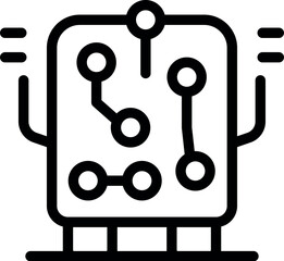 Poster - Electronic board with wires and dots representing artificial intelligence concept