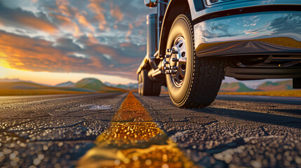 low angle view of a modern pick-up truck on road