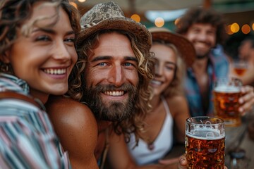 Wall Mural - Festive tradition: Oktoberfest, highlighting the rich heritage of bavaria through vibrant parades, authentic german food, joyful clinking of steins, marking a time of merriment and cultural pride