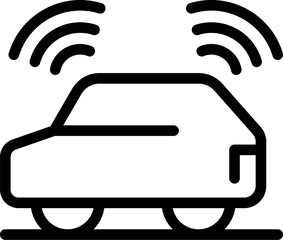 Poster - Modern car is using sensor technology to navigate safely on the road