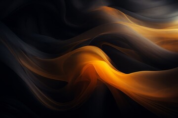 Sticker - an abstract image of orange and black waves