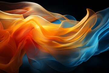 Wall Mural - an abstract image of orange and blue smoke