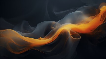 Sticker - an abstract image of orange smoke on a black background