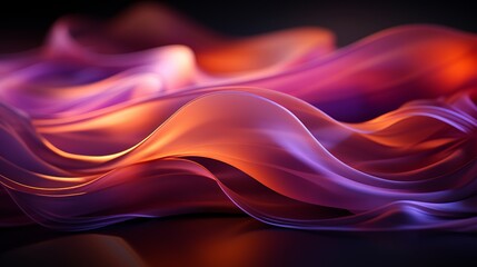 Sticker - an abstract image of purple and orange waves on a black background