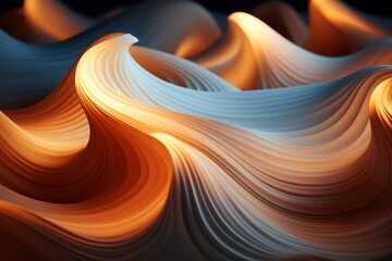 Wall Mural - an abstract image of wavy waves on a black background