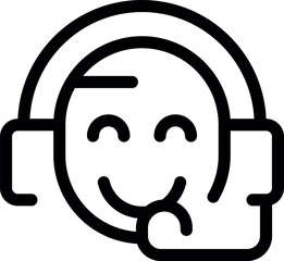 Poster - Customer service representative is smiling while wearing a headset