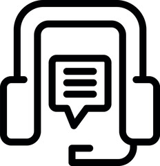 Poster - Headset showing speech bubble, representing online customer service and support