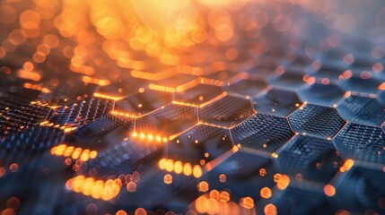 Aufkleber - A swarm of microscopic solar cells, each no bigger than a grain of sand, harvesting energy from the sun with unprecedented efficiency.