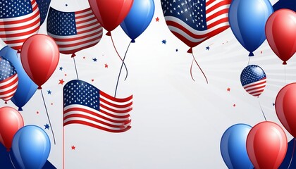 United states of America social media post banner template designed for the USA independence day celebrations with transparent backgrounds, sales, discounts, waving American flag