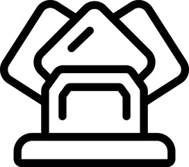 Poster - Simple line icon of a toaster with three slices of bread in it, representing breakfast preparation
