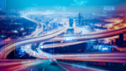 Poster - Future road and traffic technology concept