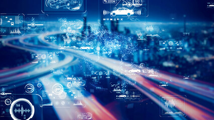 Poster - Future road and traffic technology concept