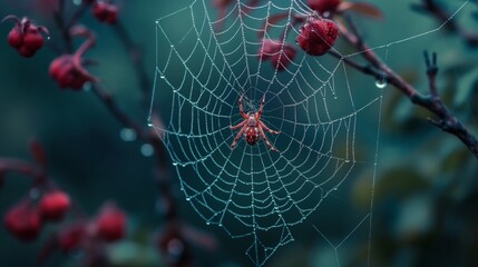 spider web in the morning