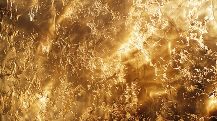 Molten gold texture. Golden metal surface with bright highlights. Abstract background. 3D rendering.