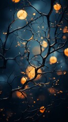 Poster - branches of a tree with lights in the background