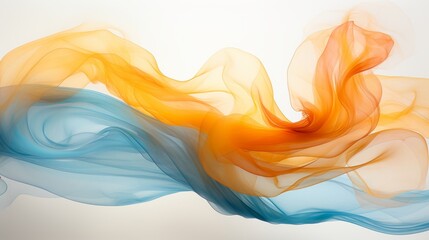 Sticker - colorful smoke flowing in the air on a white background