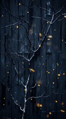 Canvas Print - fireflies on a tree in the dark