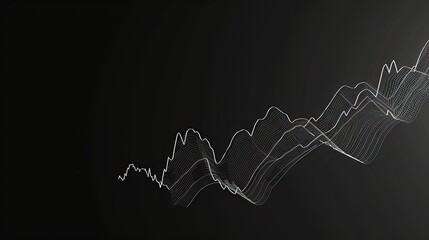 Wall Mural - abstract business background with stock market or financial chart in black and white and simple lines