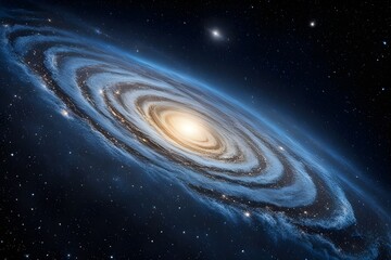 Wall Mural - a bright galaxy in dark background