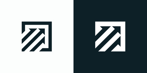 Poster - three growth arrows vector logo design with modern, simple, clean and abstract style.