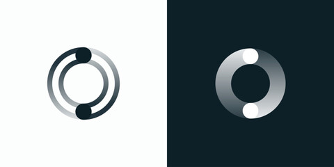 Poster - Abstract C O line initial vector logo design with transparent effect.