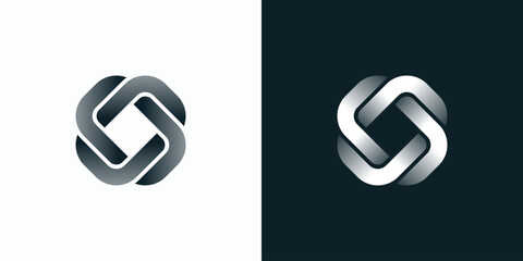 Poster - Infinity square shape vector logo design.