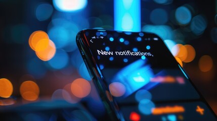 Poster - Close-up of a smartphone screen displaying 