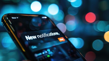 Poster - Close-up of a smartphone screen displaying 