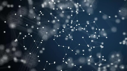 Poster - Digital plexus connected dot and lines abstract technology. Abstract background with motion plexus of dots and lines. Abstract plexus particles animation background