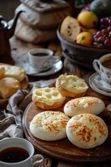 Wall Mural - Food platter with coffee